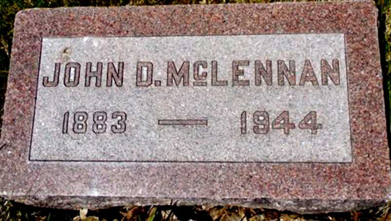 Photo of headstones/John D McLennan 1883-1944 hdstn Custer country cem MO